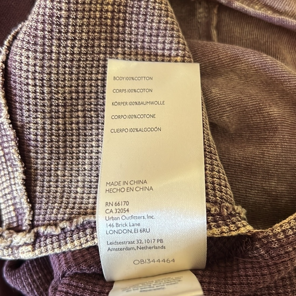 We the Free People Wine Purple & SOFT BROWN ACID wash Sleeve Seamed Boxy - Picture 14 of 17